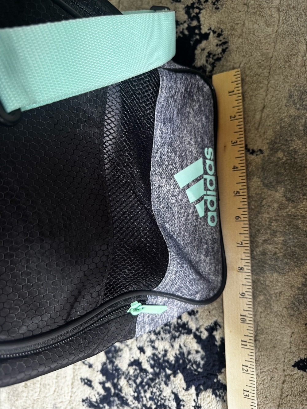 adidas Black and Mint Green Travel Duffel Bag - Picture 4 of 5